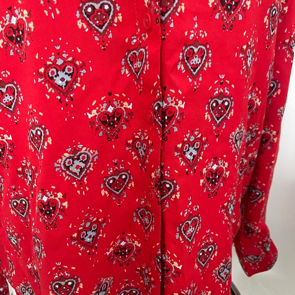 Beachlunchlounge Vibrant Patterned Button Up Blou… - image 4